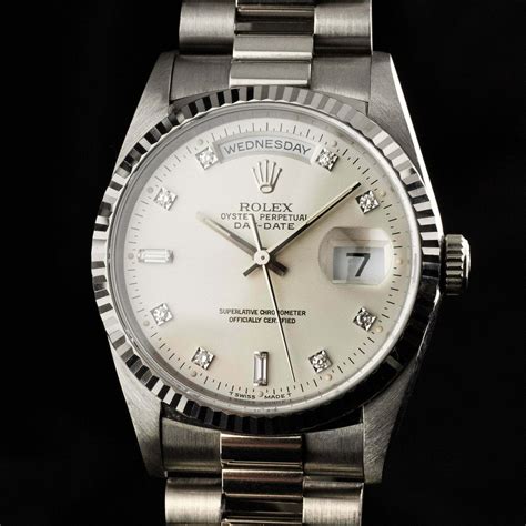 whote gold rolex|Rolex white gold day date.